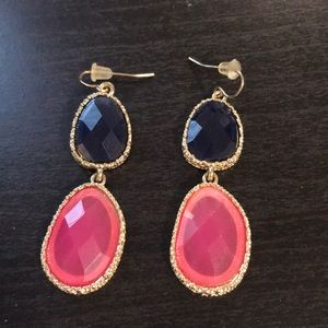 Blue and pink earrings